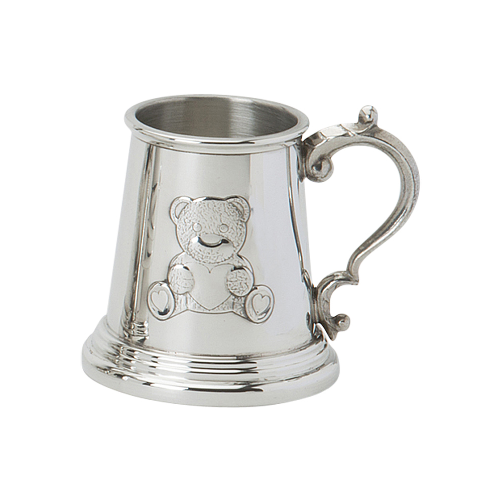Child's Cup Teddy Bear Design Fine English Pewter