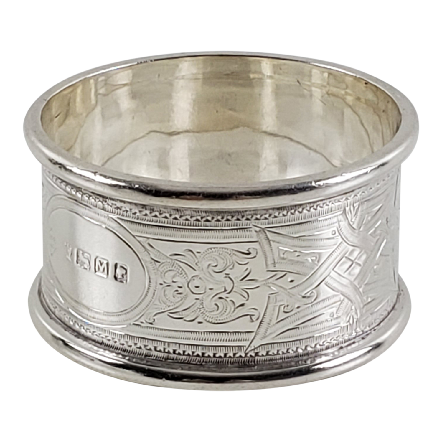 Engraved Napkin Ring English Sterling Sheffield 1879