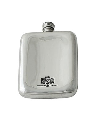 English Pewter Fishing Flask 6oz  with Pouch & Presentation Box