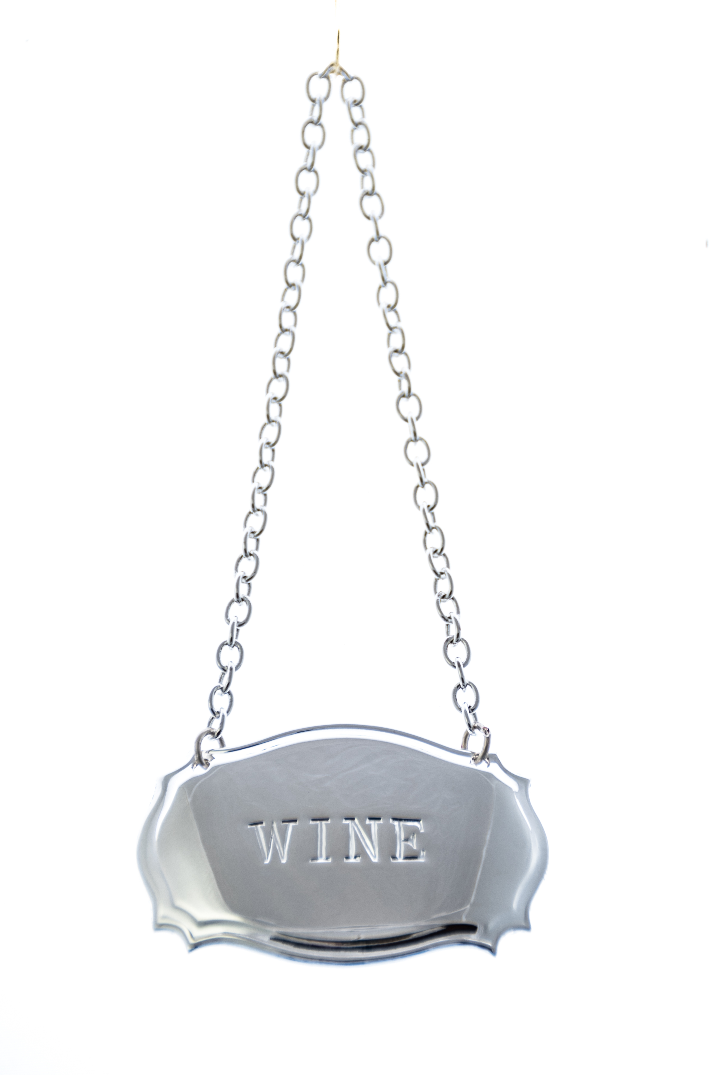 Decanter Label Chippendale Design Wine Silver Plate
