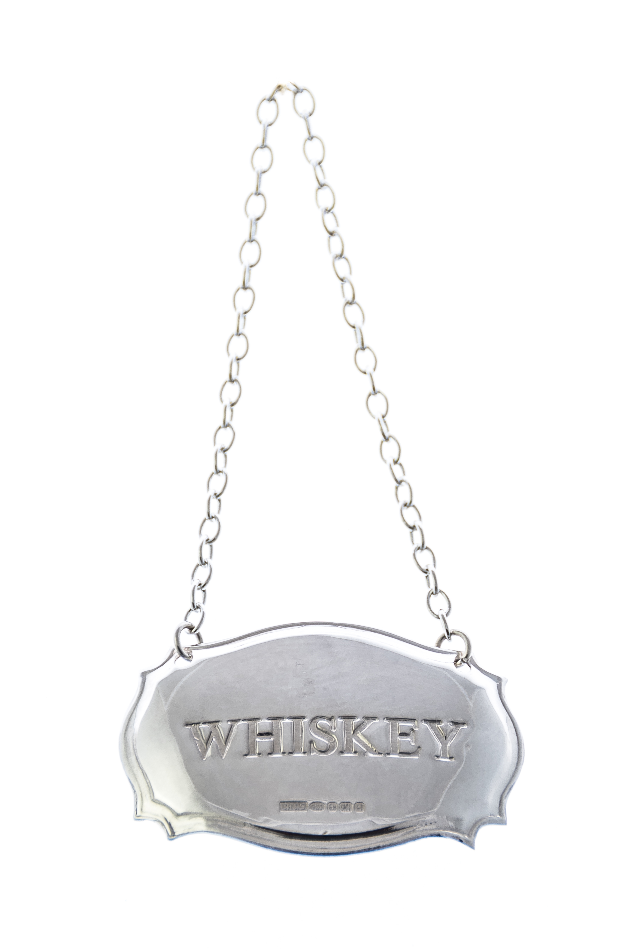 Decanter Label Chippendale Design WHISKEY Sterling